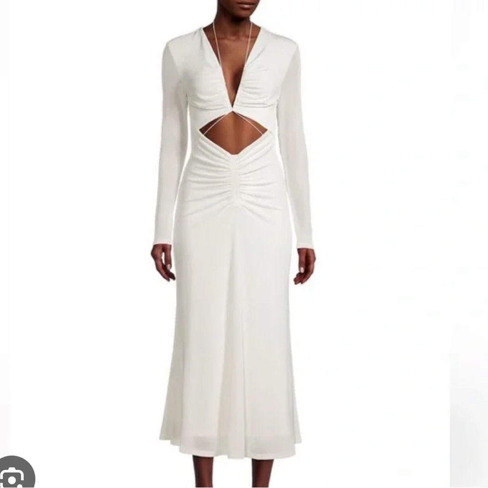 Mishka Elegant White Cut-Out Dress